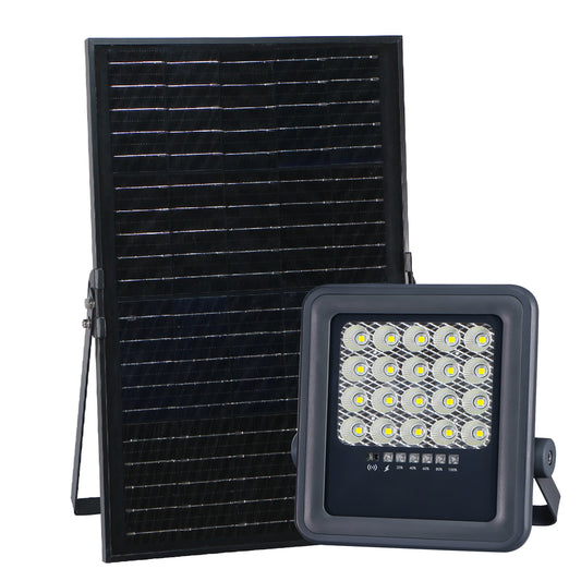 Solar Flood Light with Panels SK-6014-50W Outdoor Solar Powered LED Light with Remote, 400-500lm Brightness, 10-12 Hours Lighting Time