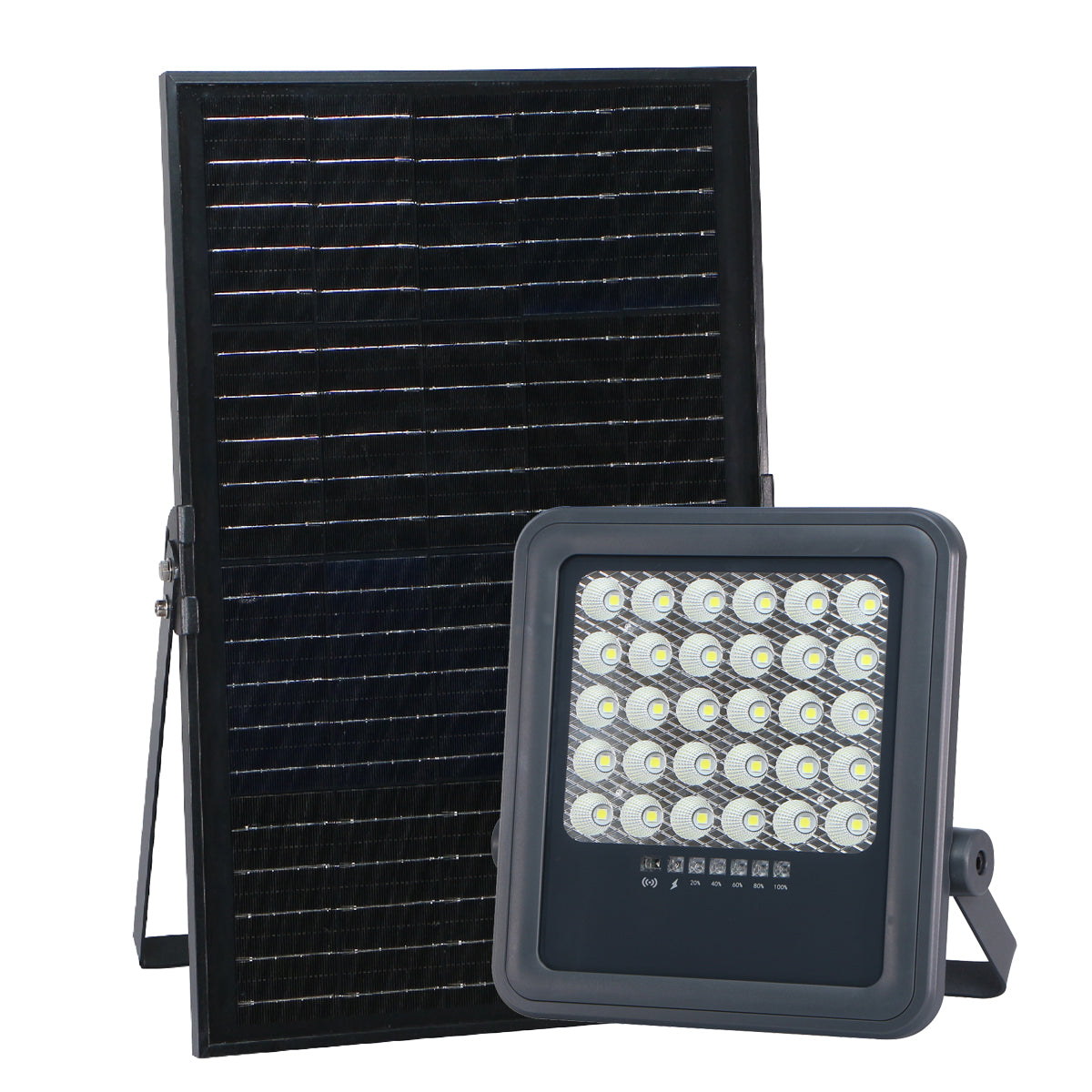 Solar Lights Outdoor SK-6015-100W Outdoor Solar Powered LED Light with Remote, 800-900lm Brightness, 10-12 Hours Lighting Time