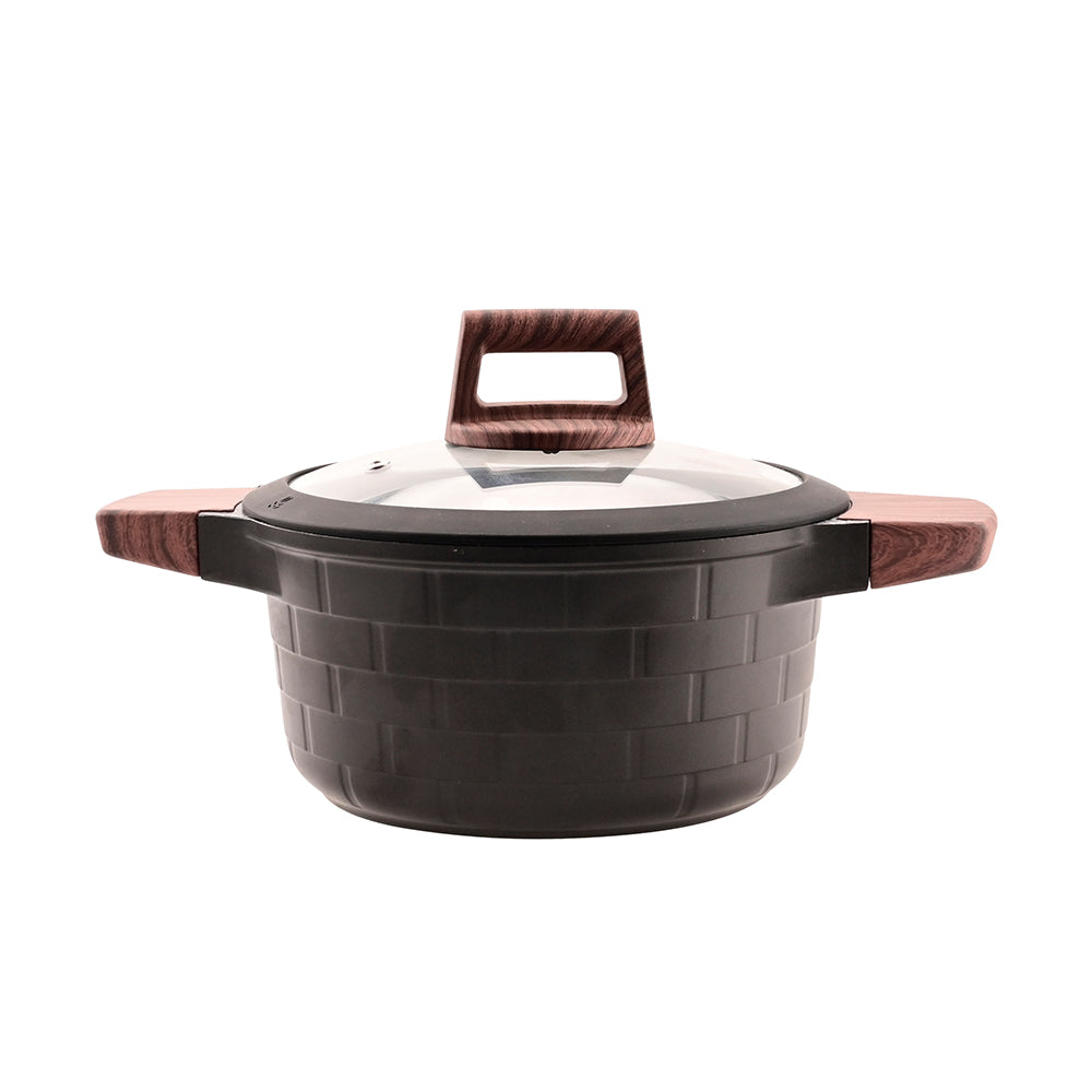 10pcs Golden Brick Cookware Pot Set SNCJ002 – Die-Cast Aluminum, Induction Bottom