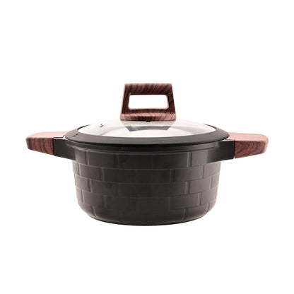 10pcs Golden Brick Cookware Pot Set SNCJ002 – Die-Cast Aluminum, Induction Bottom