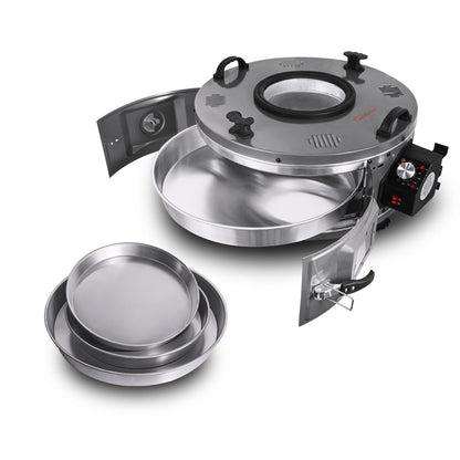 CONDERE Oven, Thermostatic Roaster Oven TH-1241-1500W Electric Roaster Pan with Lid, Adjustable Heat Control, and 3 Deep Trays