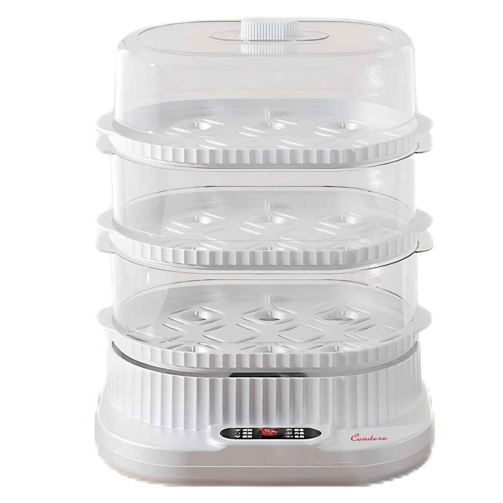 CONDERE 3-Layer Electric Steamer 10L – Multifunctional Food Steamer for Cooking, Vegetable Steamer, Steamer Pot for Kitchen, Electric Steam Cooker for Meat, Seafood & Dumplings