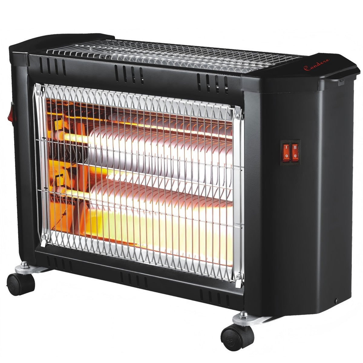 CONDERE Electric Space Heater ZR-2004 1200W Quartz Tube Room Heater, Portable Heater with 2 Sides Heating, 3 Heating Modes, Mini Heater for Indoor Use, Office & Bedroom