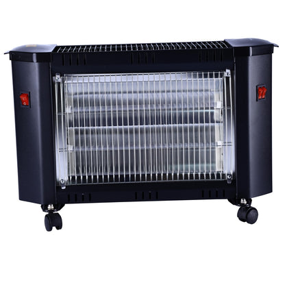 CONDERE Electric Space Heater ZR-2004 1200W Quartz Tube Room Heater, Portable Heater with 2 Sides Heating, 3 Heating Modes, Mini Heater for Indoor Use, Office & Bedroom