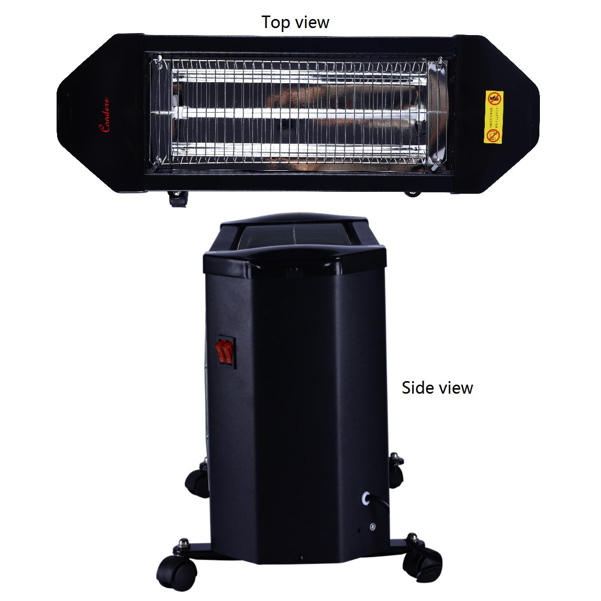 CONDERE Electric Space Heater ZR-2004 1200W Quartz Tube Room Heater, Portable Heater with 2 Sides Heating, 3 Heating Modes, Mini Heater for Indoor Use, Office & Bedroom