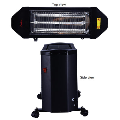 CONDERE Electric Space Heater ZR-2004 1200W Quartz Tube Room Heater, Portable Heater with 2 Sides Heating, 3 Heating Modes, Mini Heater for Indoor Use, Office & Bedroom