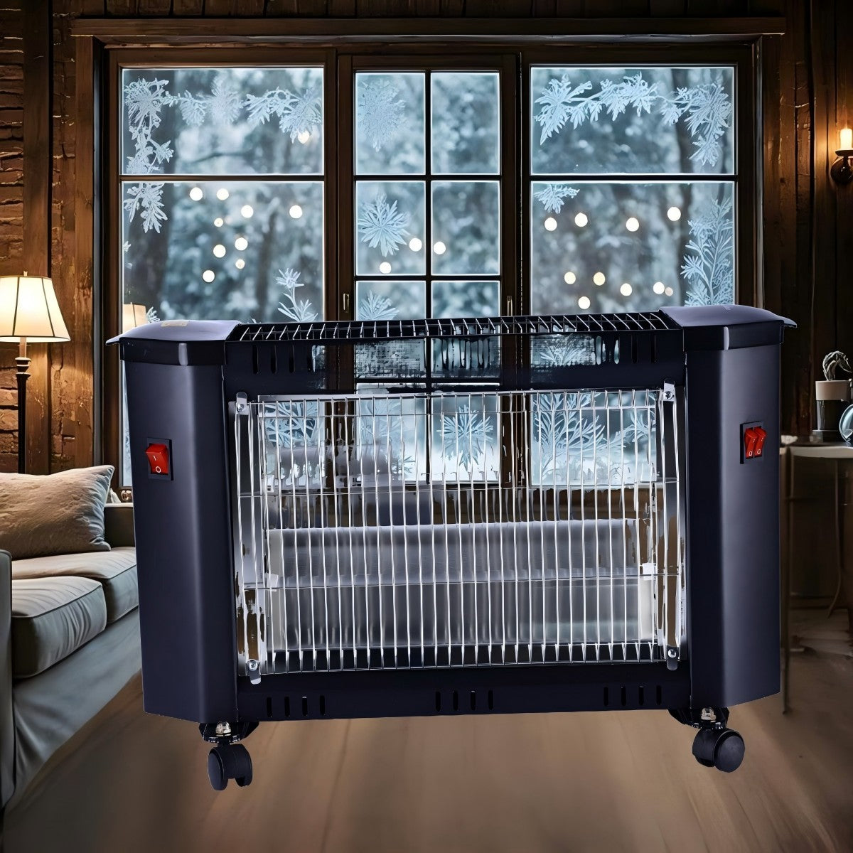 CONDERE Electric Space Heater ZR-2004 1200W Quartz Tube Room Heater, Portable Heater with 2 Sides Heating, 3 Heating Modes, Mini Heater for Indoor Use, Office & Bedroom