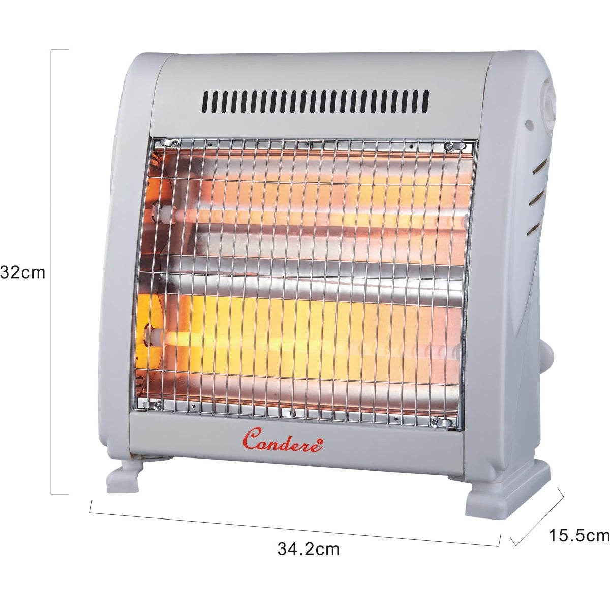 CONDERE Electric Space Heater ZR-2006 800W Quartz Tube Heater, 2 Heating Settings, Portable Mini Heater with Handle, Desk Heater for Indoor Use, Office & Bedroom