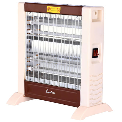 CONDERE Electric Heater ZR-2011 1200W Quartz Tube Space Heater with Handle, Tip-Over Protection, Portable Electric Heater for Indoor, Bedroom, Office Use