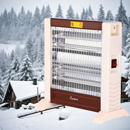 CONDERE Electric Heater ZR-2011 1200W Quartz Tube Space Heater with Handle, Tip-Over Protection, Portable Electric Heater for Indoor, Bedroom, Office Use