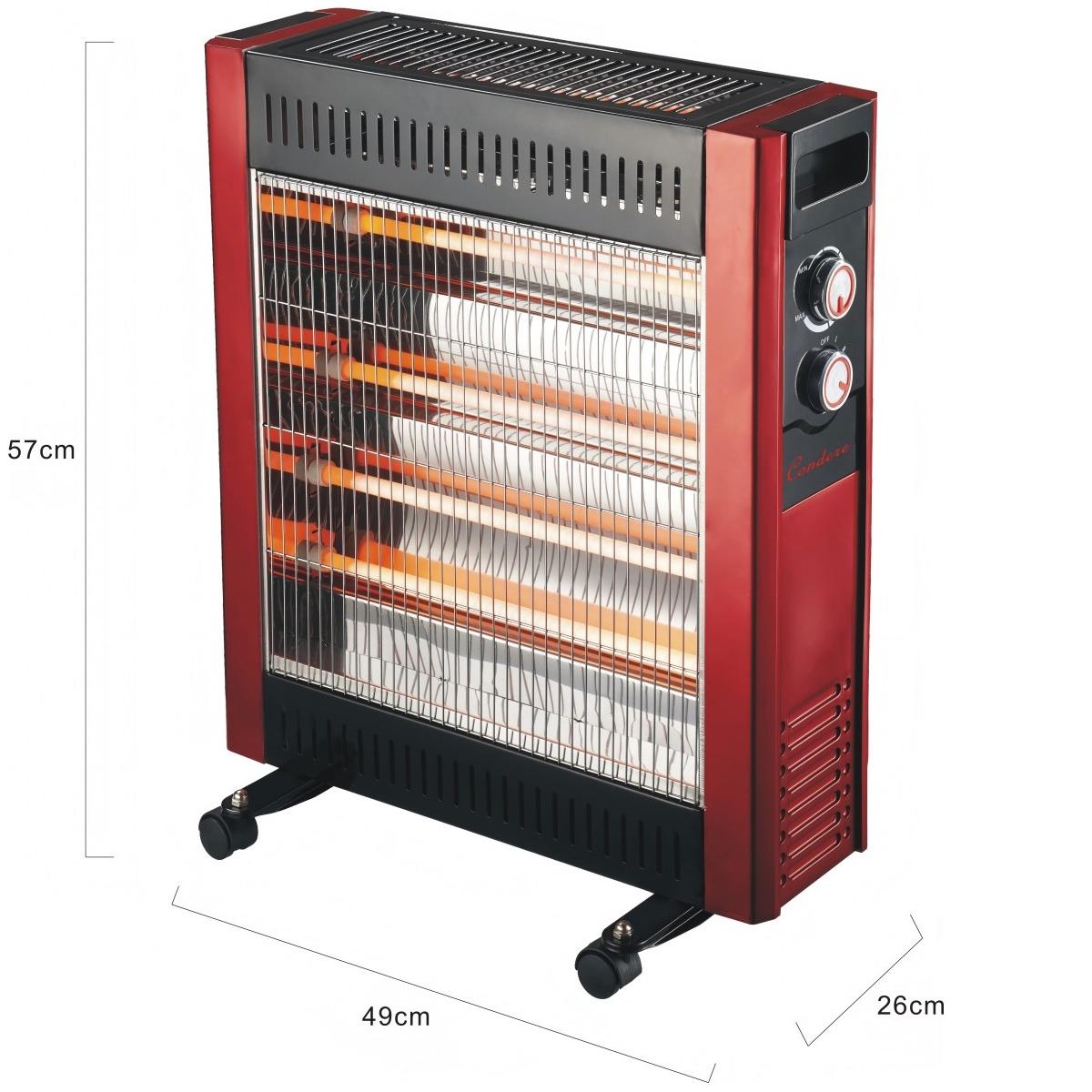 CONDERE Electric Heater ZR-2202, 5 Quartz Tube Space Heater, Portable Electric Heater for Indoor Use, Room, Bedroom, Office