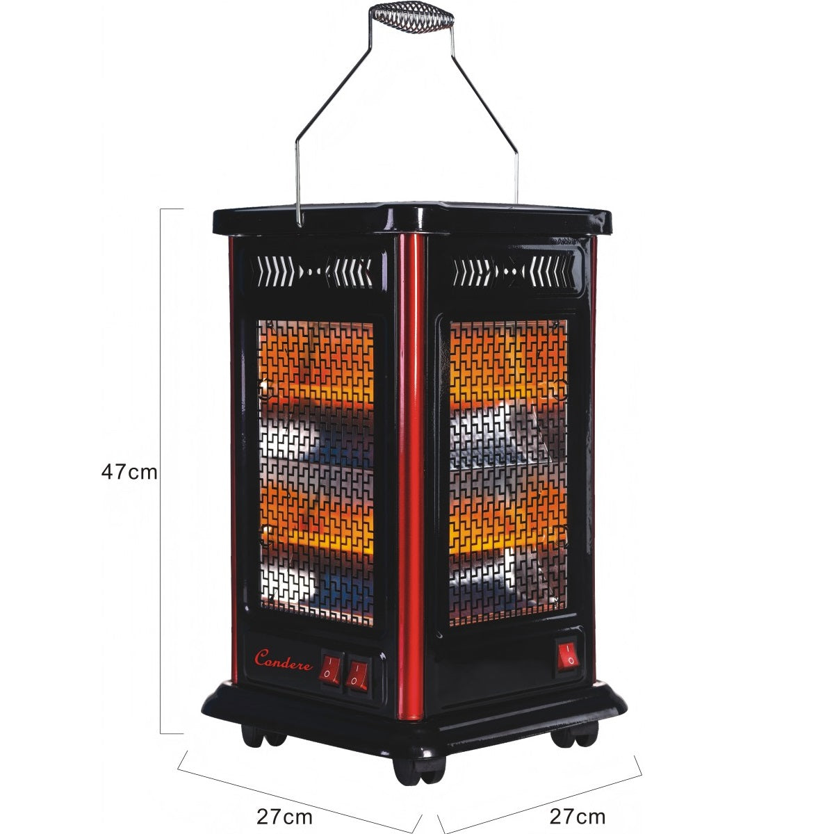 CONDERE Electric Heater ZR-2203, 10 Quartz Tubes, 5-Face Space Heater, Portable Electric Heater for Indoor Use, Room, Office, Bedroom