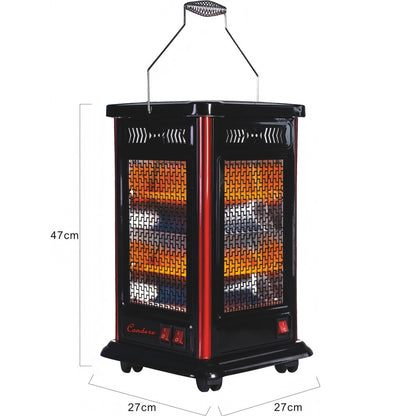 CONDERE Electric Heater ZR-2203, 10 Quartz Tubes, 5-Face Space Heater, Portable Electric Heater for Indoor Use, Room, Office, Bedroom
