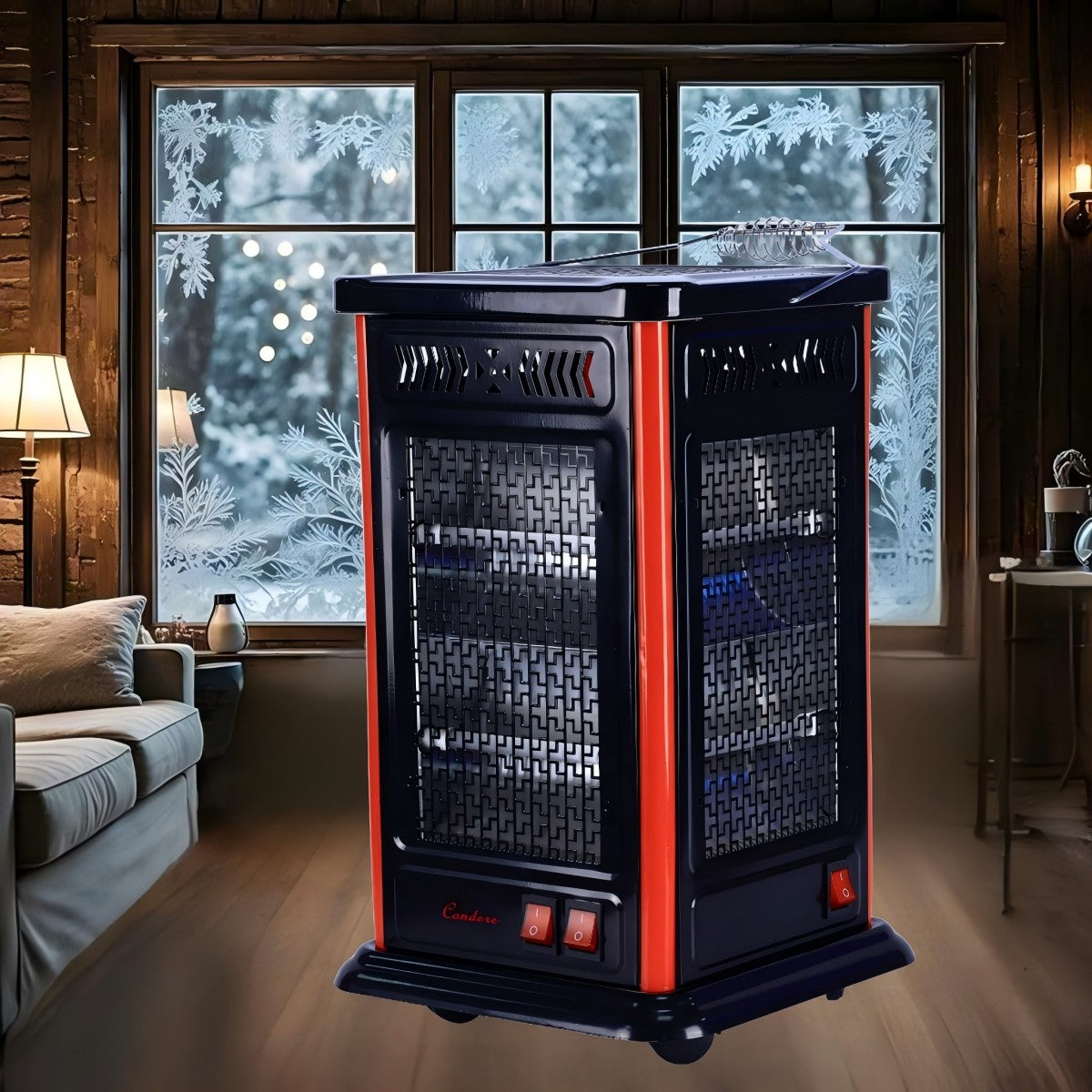 CONDERE Electric Heater ZR-2203, 10 Quartz Tubes, 5-Face Space Heater, Portable Electric Heater for Indoor Use, Room, Office, Bedroom