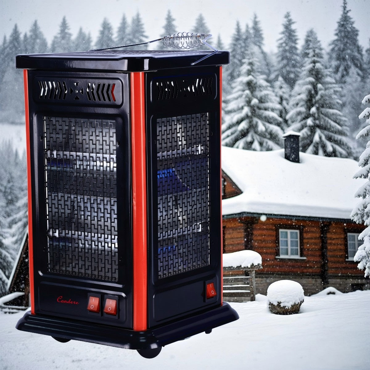 CONDERE Electric Heater ZR-2203, 10 Quartz Tubes, 5-Face Space Heater, Portable Electric Heater for Indoor Use, Room, Office, Bedroom