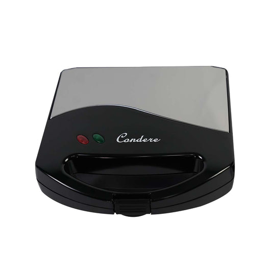 Condere 2-Slice Sandwich Maker ZS-2431 – Breakfast Sandwich Maker with Teflon Coating, Grilled Cheese Toaster, Compact Sandwich Toaster, and Thermostatic Control