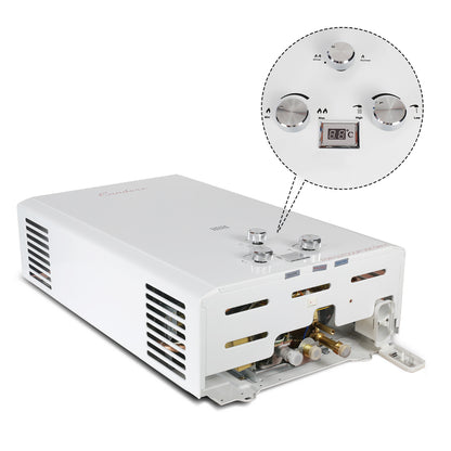 Condere LPG Tankless Water Heater Gas 20L, Outdoor Gas Water Heater with LED Display, Flame Failure & Overheat Protection – LQ-4020(HB), Ideal for Family Use.
