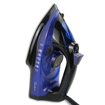 Steam Iron for Clothes 2200W, Ceramic Non-Stick Plate, Thermostatically Controlled with Self-Clean Function, Compact and Portable Clothes Iron for travel